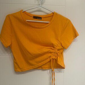 Bright Orange Cropped Baby Tee